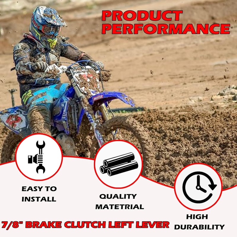 New Olym ذراع فرامل القابض الأيسر 7/8" عالمي قابل للطي لدراجة نارية ل CRF XR 80 100 XR200 SSR 125cc Coolster Roketa Baja Pit Dirt Motor Bike Motocross أجزاء فضية - Image 4
